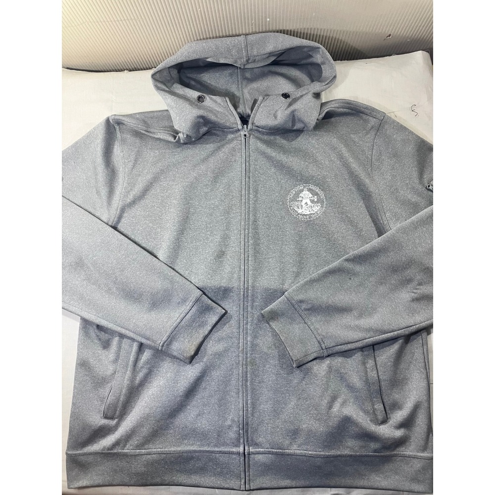 Clique Heather Gray Full Zip Hoodie Sweatshirt Mens XL Athletic Performance